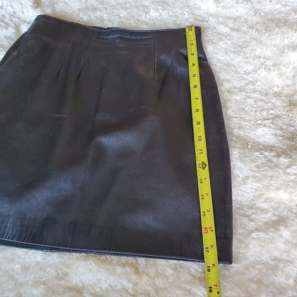 CEDARS‎ Vintage Women's Leather Skirt Size Small Black